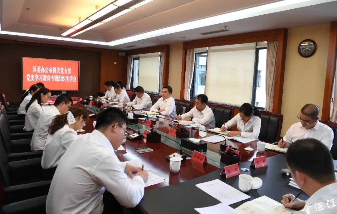 王乾以普通党员身份参加区委办公室机关党支部党史学习教育专题组织生活会