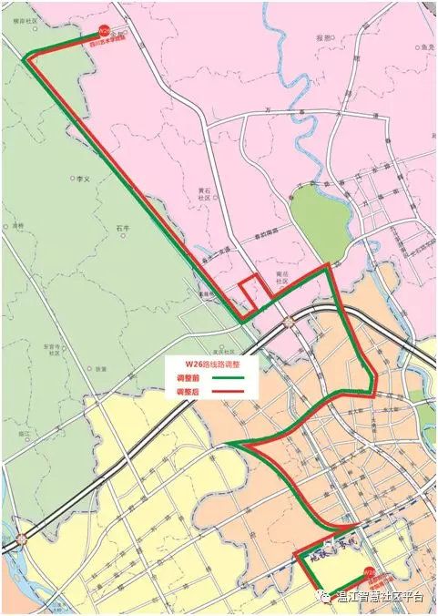 W26路临时调整线路示意图