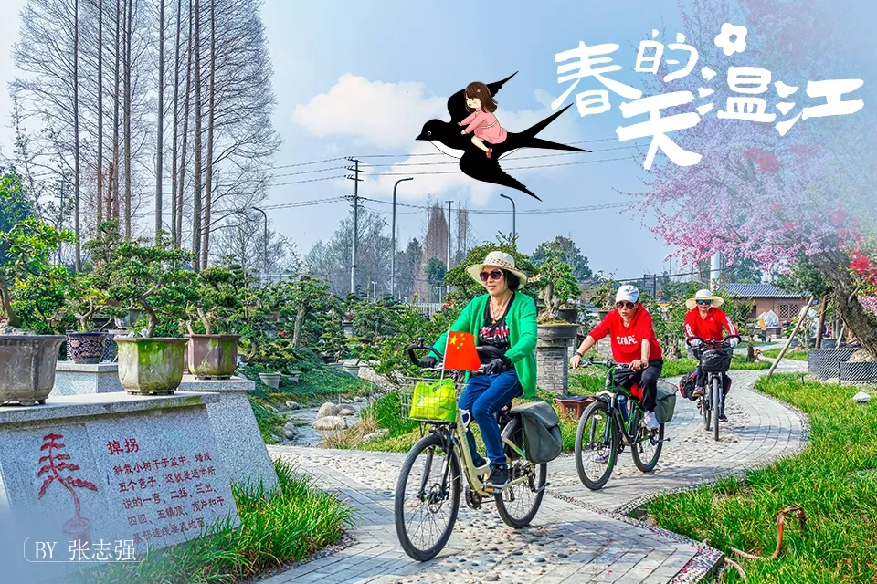 出游赏花、绿道骑行  户外体验活动、田野间打蒜薹……